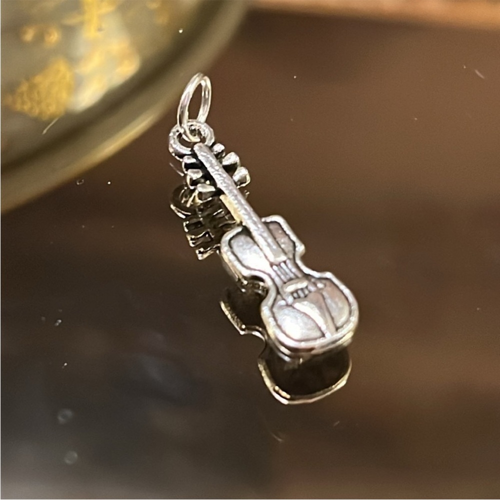 Silver Violin Charm